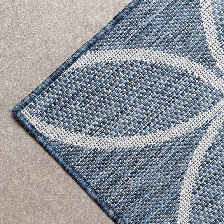 Geometrischer Outdoor Teppich - Faro Ripple Blau - 3