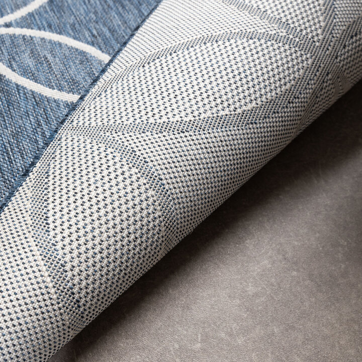 Geometrischer Outdoor Teppich - Faro Ripple Blau - 5