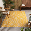 Geometrischer Outdoor Teppich - Faro Ripple Gelb - thumbnail