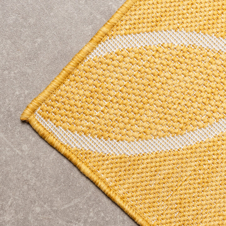 Geometrischer Outdoor Teppich - Faro Ripple Gelb - 3