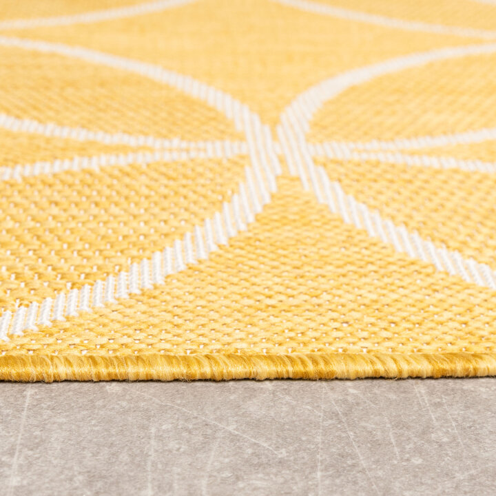 Geometrischer Outdoor Teppich - Faro Ripple Gelb - 4