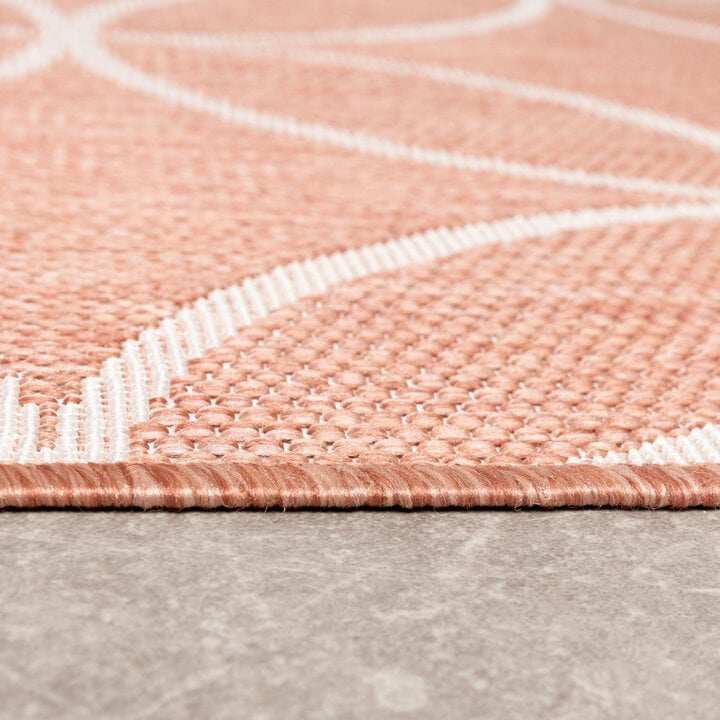 Geometrischer Outdoor Teppich - Faro Ripple Rosa - 4