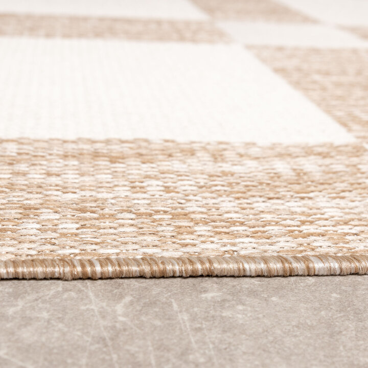 Geometrischer Outdoor Teppich - Faro Blocks Beige - 4