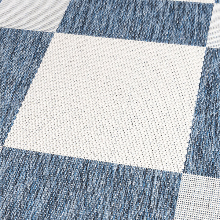 Geometrischer Outdoor Teppich - Faro Blocks Blau - 2