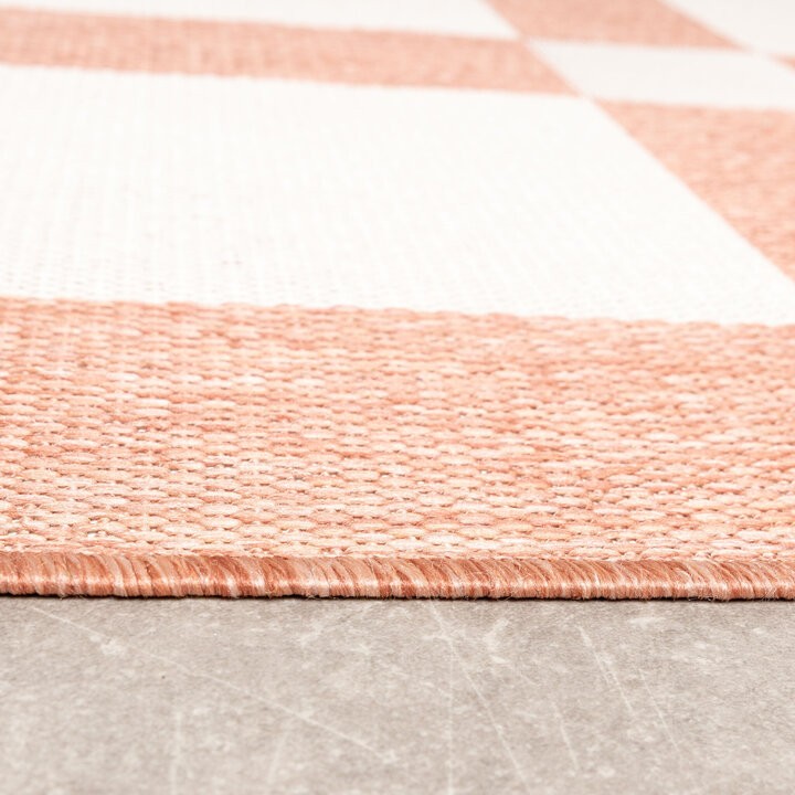 Geometrischer Outdoor Teppich - Faro Blocks Rosa - 4
