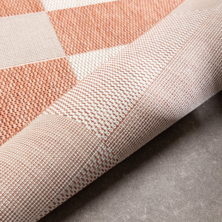 Geometrischer Outdoor Teppich - Faro Blocks Rosa - 5