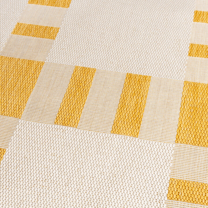 Geometrischer Outdoor Teppich - Faro Tiles Gelb - 2