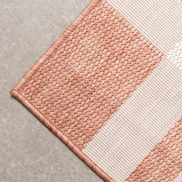 Geometrischer Outdoor Teppich - Faro Tiles Rosa - 3