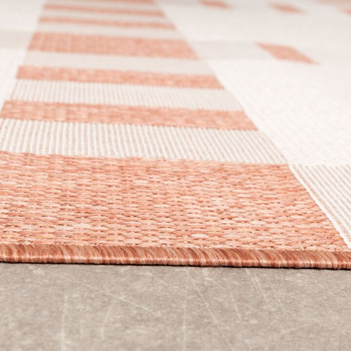 Geometrischer Outdoor Teppich - Faro Tiles Rosa - 4