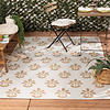 In- & Outdoor Jute Teppich - Como Flower Creme Beige  - thumbnail