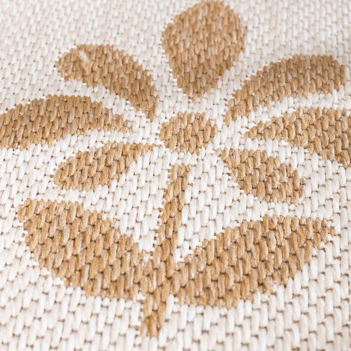 In- & Outdoor Jute Teppich - Como Flower Creme Beige  - 3