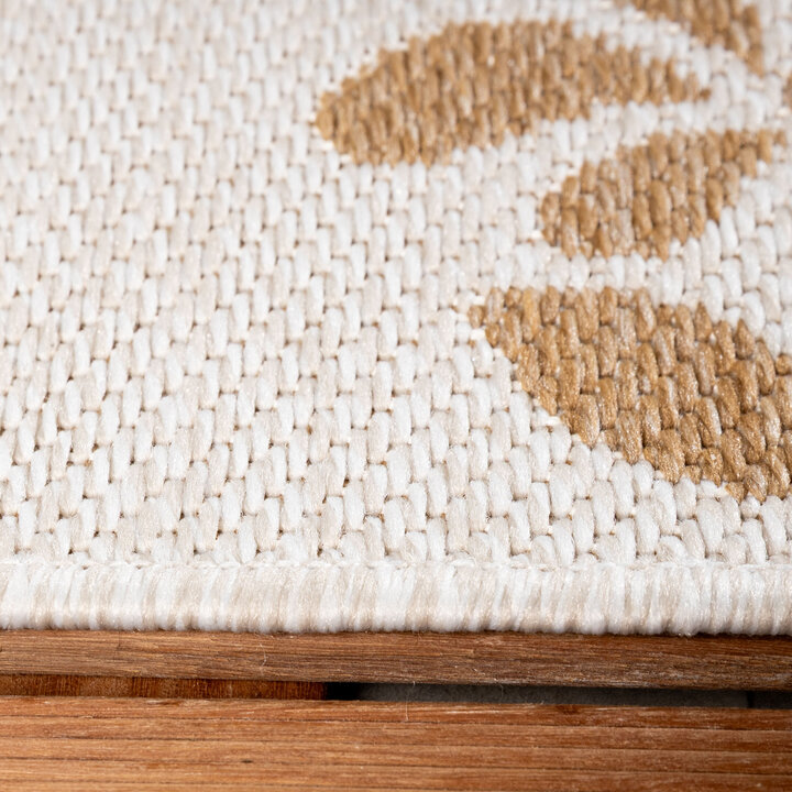 In- & Outdoor Jute Teppich - Como Flower Creme Beige  - 5