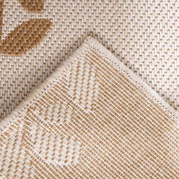 In- & Outdoor Jute Teppich - Como Flower Creme Beige  - 6