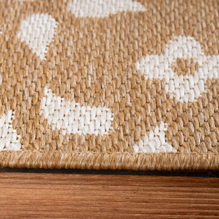 In- & Outdoor Jute Teppich - Como Floral Beige Creme - 5