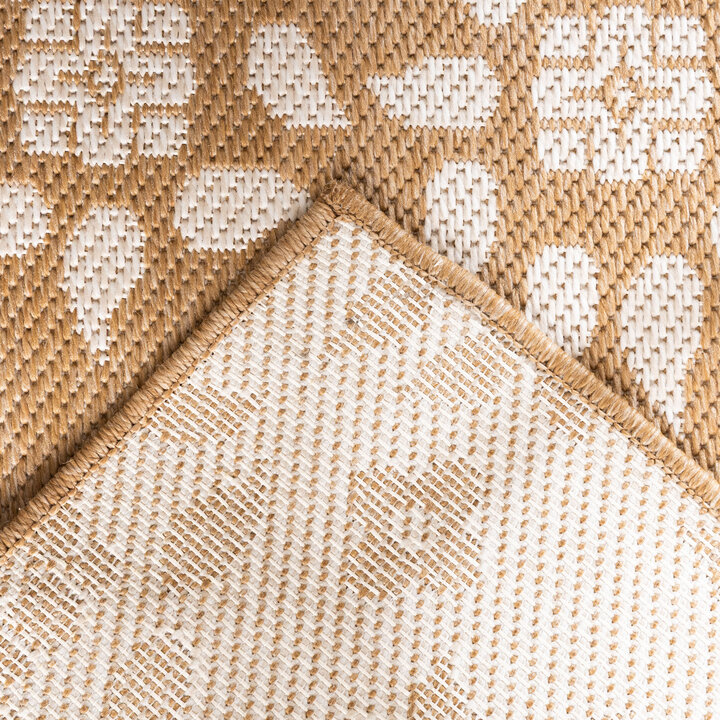In- & Outdoor Jute Teppich - Como Floral Beige Creme - 6