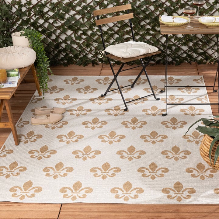 In- & Outdoor Jute Teppich - Como Royal Creme Beige