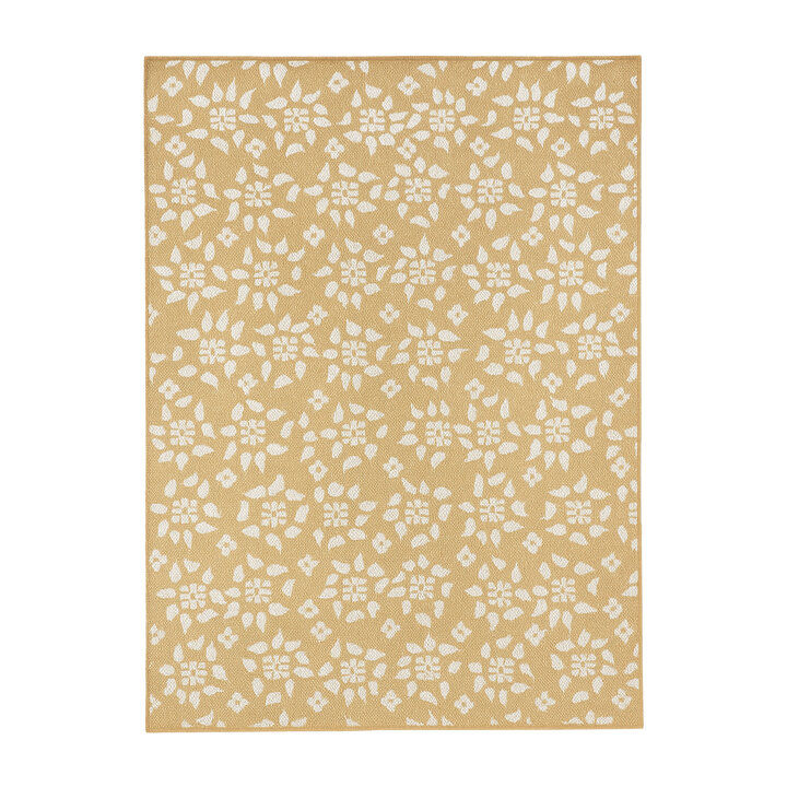 In- & Outdoor Jute Teppich - Como Floral Beige Creme - 1