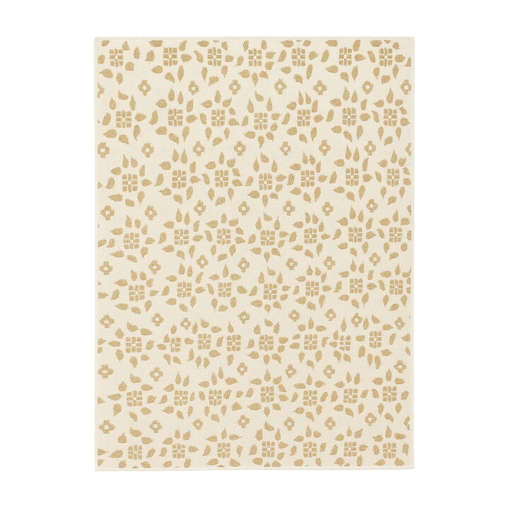 In- & Outdoor Jute Teppich - Como Floral Creme Beige - 1