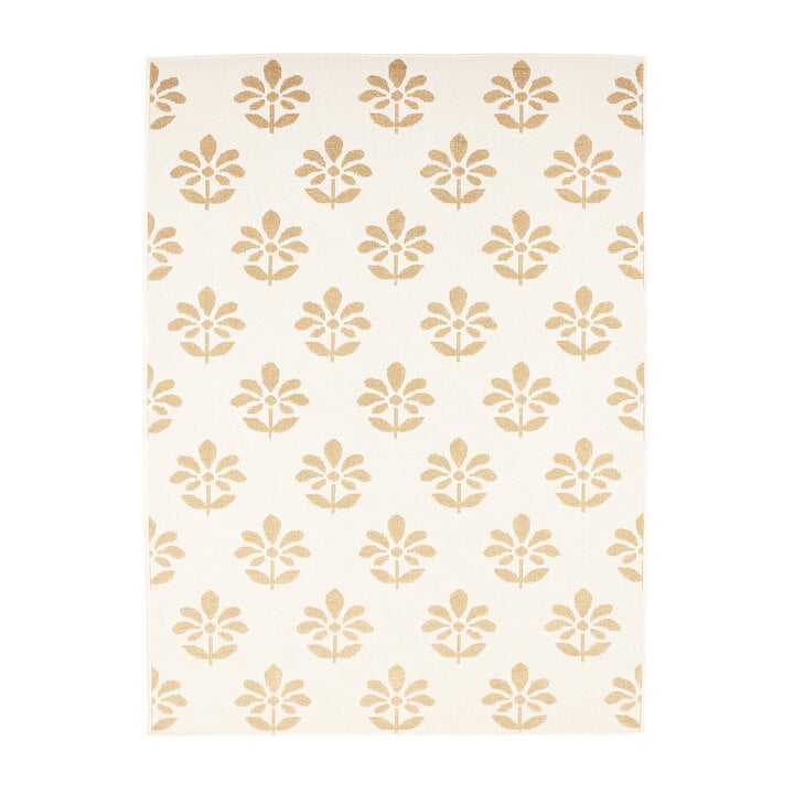 In- & Outdoor Jute Teppich - Como Flower Creme Beige  - 1
