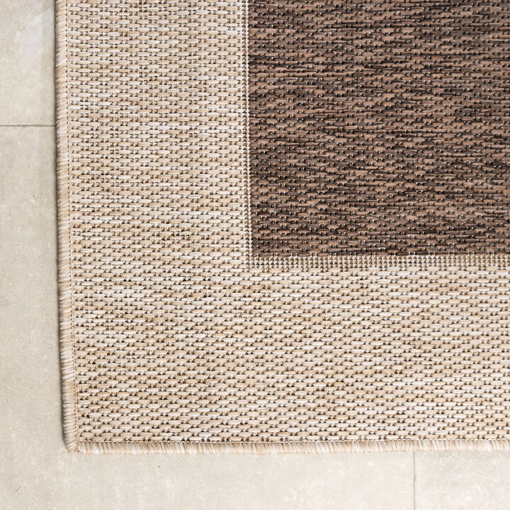 Garten Teppich - Nusa Border Braun Beige - 3