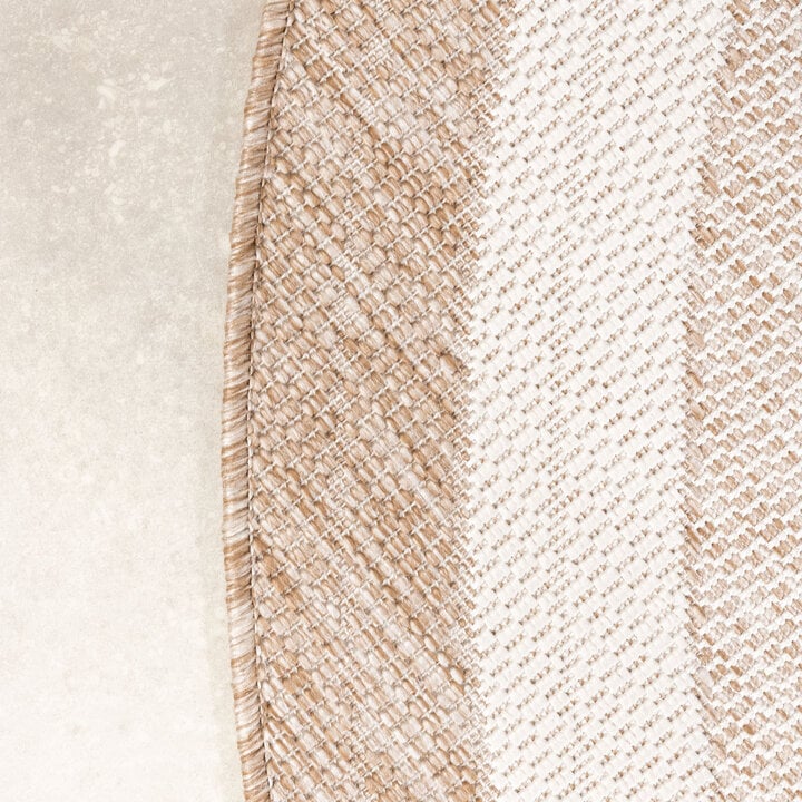 Garten Teppich Rund - Nusa Orbit Beige Creme - 3