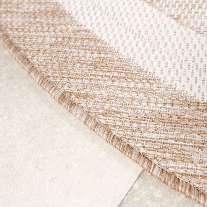 Garten Teppich Rund - Nusa Orbit Beige Creme - 4
