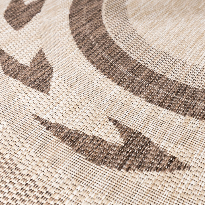 Garten Teppich Rund - Nusa Orbit Braun Creme - 2