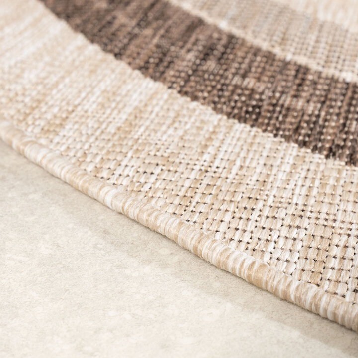 Garten Teppich Rund - Nusa Orbit Braun Creme - 4