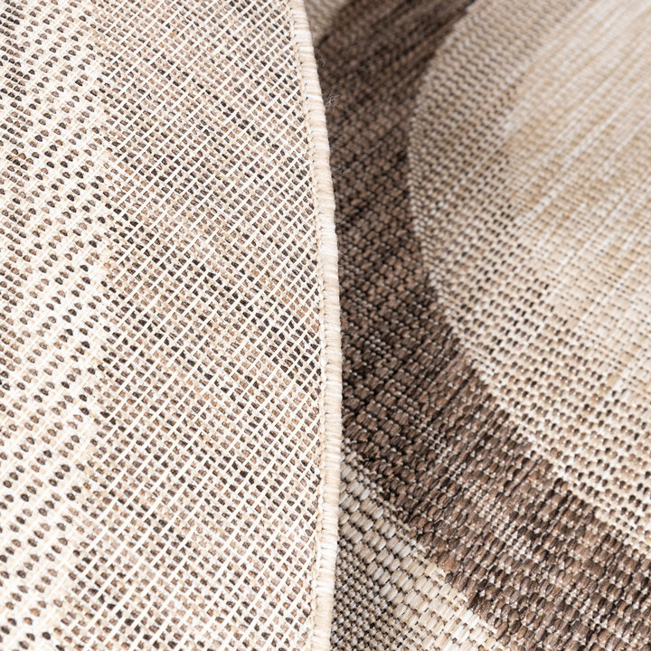 Garten Teppich Rund - Nusa Orbit Braun Creme - 5