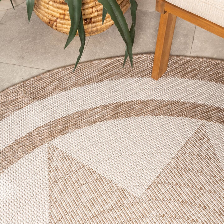 Garten Teppich Rund - Nusa Sun Beige Creme - 1