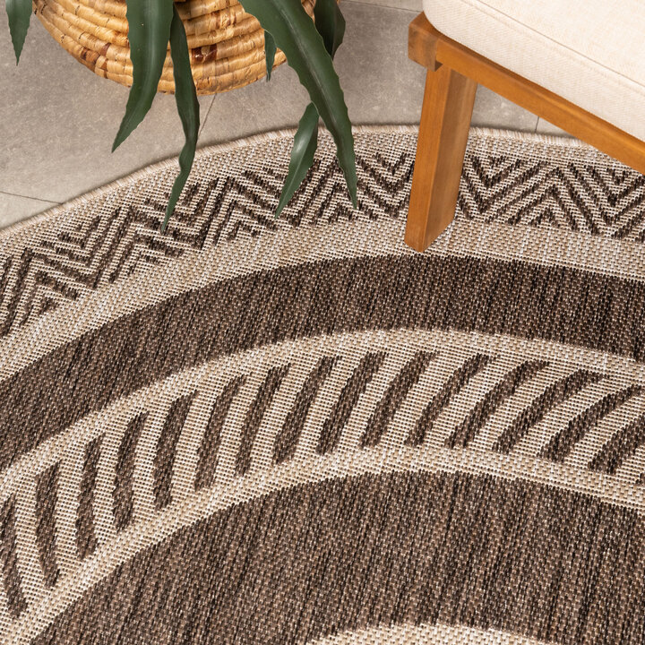 Garden Teppich Rund - Nusa Medallion Braun Beige  - 1
