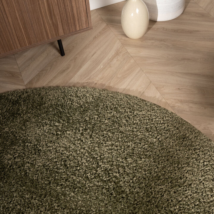 Teppich Hochflor Rund - Wish Grün  - 2