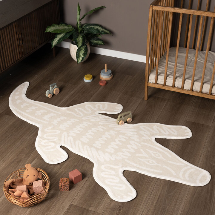 Waschbarer Kinderteppich - Raf Croco Creme