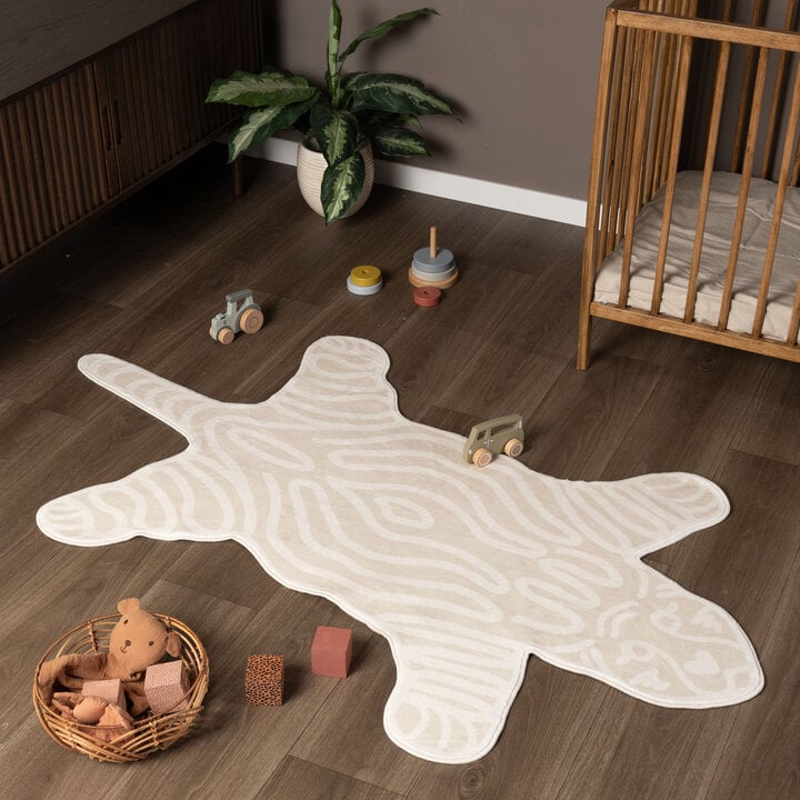 Waschbarer Kinderteppich - Raf Tiger Creme 