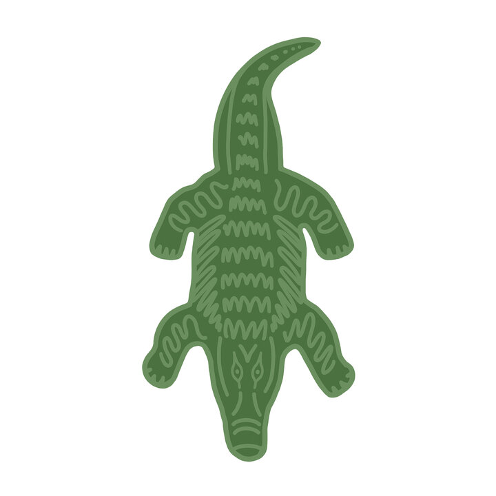 Waschbarer Kinderteppich - Raf Croco Grün - 1