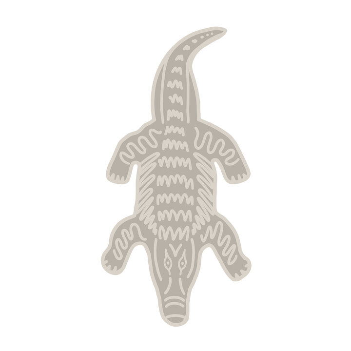 Waschbarer Kinderteppich - Raf Croco Grau - 1