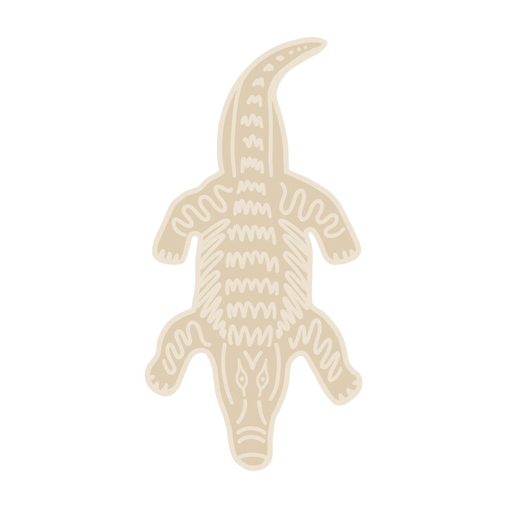 Waschbarer Kinderteppich - Raf Croco Creme - 1