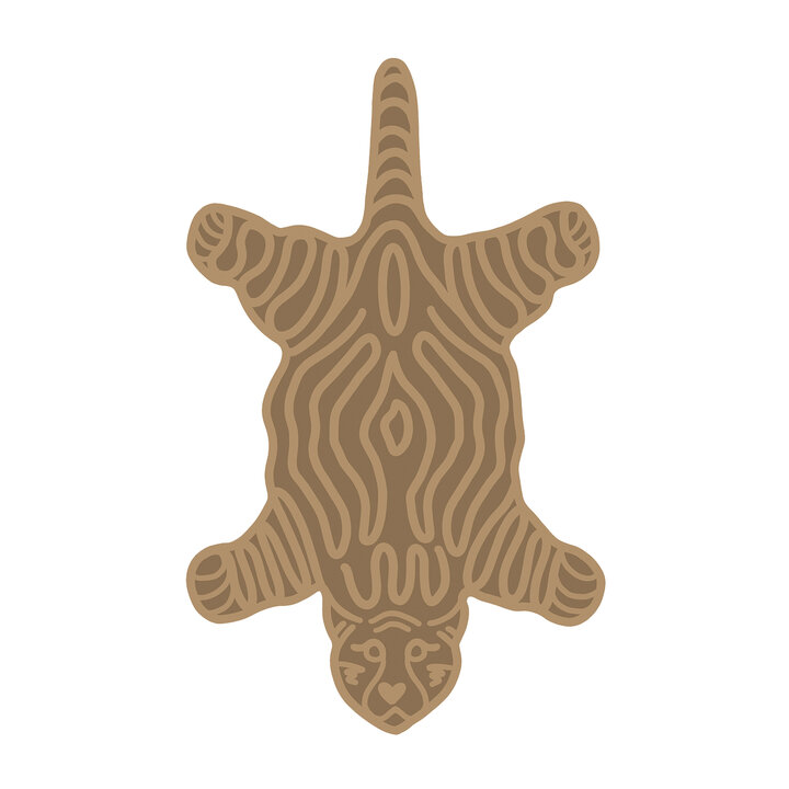 Waschbarer Kinderteppich - Raf Tiger Taupe - 1