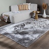 Waschbarer Flauschiger Teppich - Shimmer Grau - thumbnail