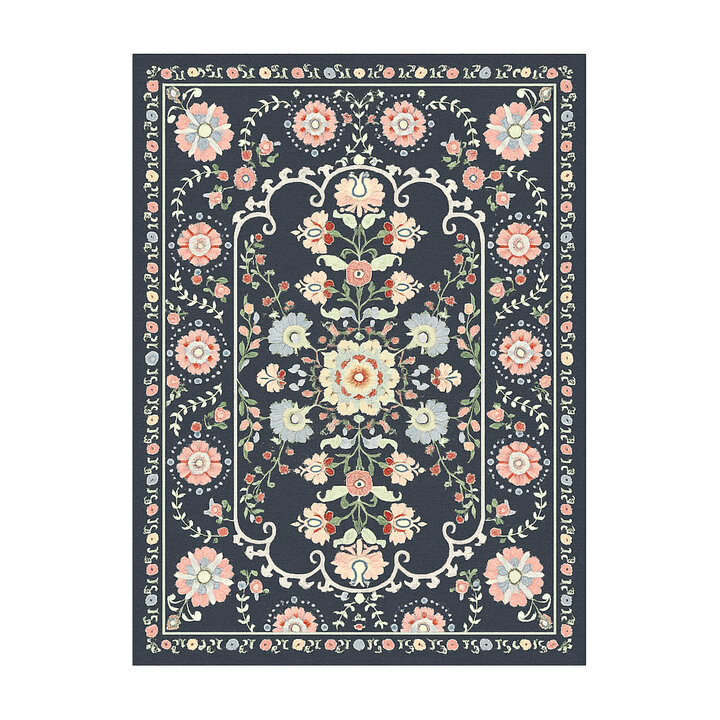 Teppich Vintage - Bibi Medaillon Blau - 1