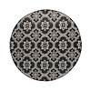 In- & Outdoor Teppich Rund - Rio Flower Schwarz  - thumbnail 1