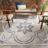 In- & Outdoor Teppich - Isla Medaillon Weiß Hellblau - thumbnail