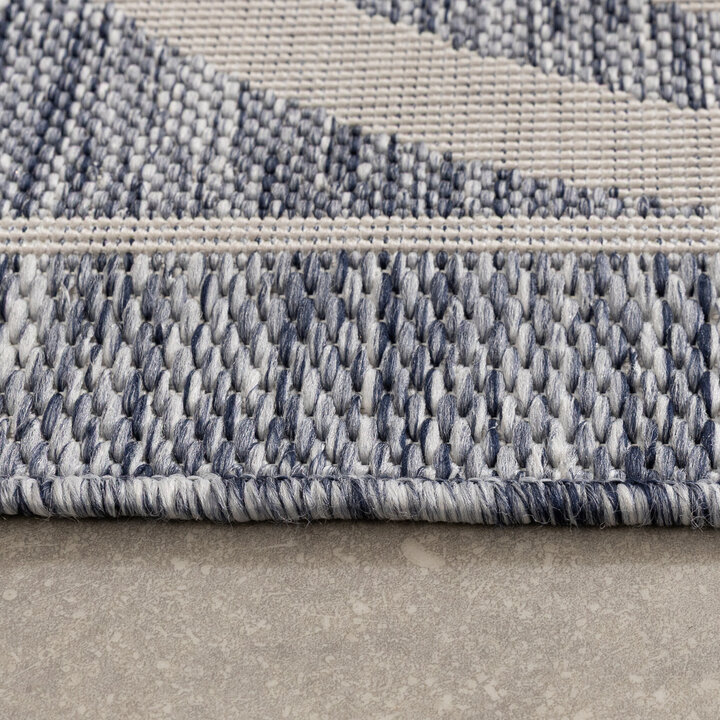 In- & Outdoor Teppich - Isla Medaillon Hellblau Weiß - 5