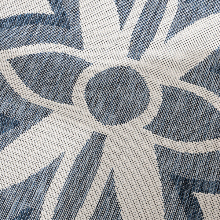 In- & Outdoor Teppich - Isla Medaillon Weiß Blau - 3