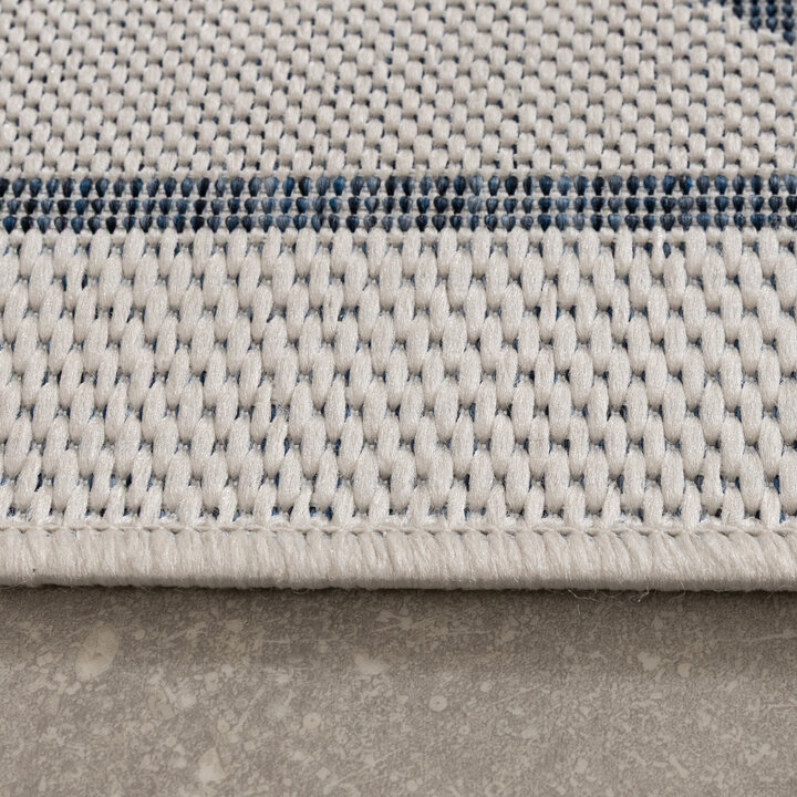 In- & Outdoor Teppich - Isla Medaillon Weiß Blau - 5
