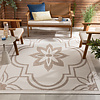 In- & Outdoor Teppich - Isla Medaillon Weiß Beige - thumbnail
