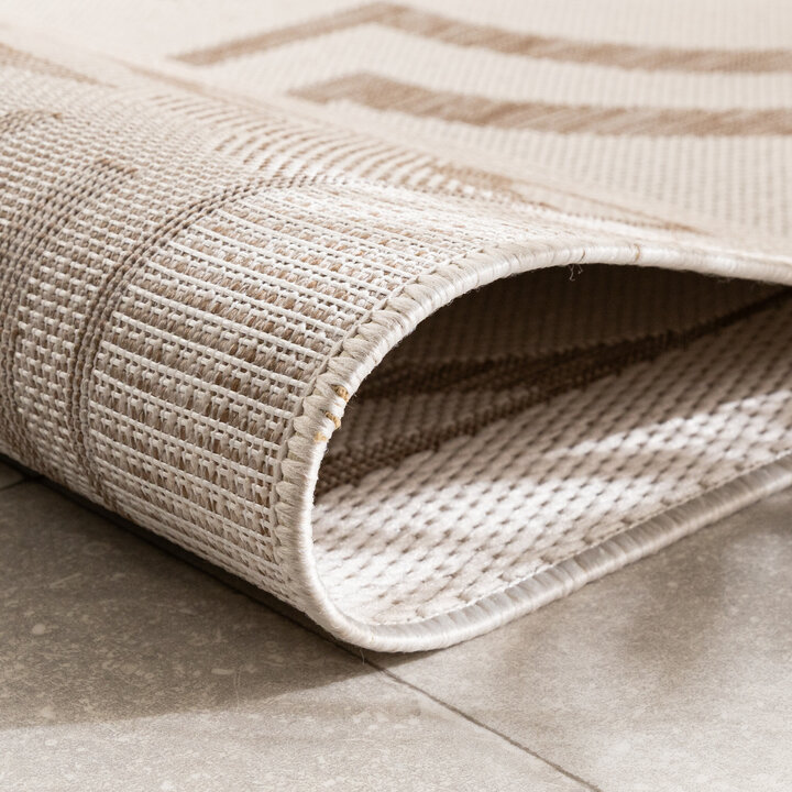 In- & Outdoor Teppich - Isla Medaillon Weiß Beige - 6