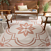 In- & Outdoor Teppich - Isla Medaillon Weiß Rose - thumbnail
