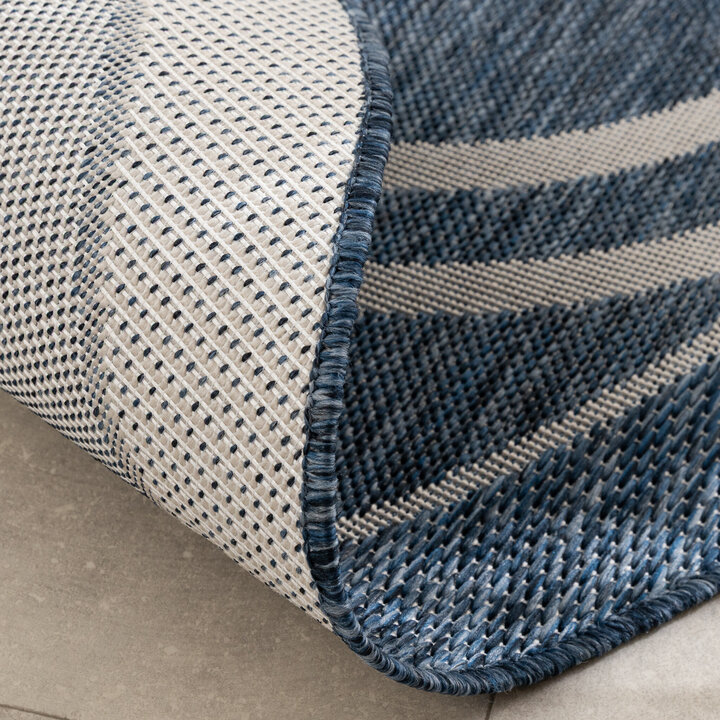 In- & Outdoor Teppich Rund - Isla Medaillon Blau Weiß - 6