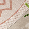 In- & Outdoor Teppich Rund - Isla Medaillon Weiß Rosa - thumbnail 4